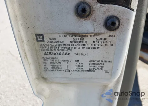 2004 Chevrolet Silverado 1500 Work Truck from USA, damaged, VIN 1GCEC14XX4Z134641